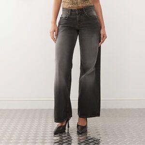Motel Rocks Charcoal Wide-Leg Jeans
